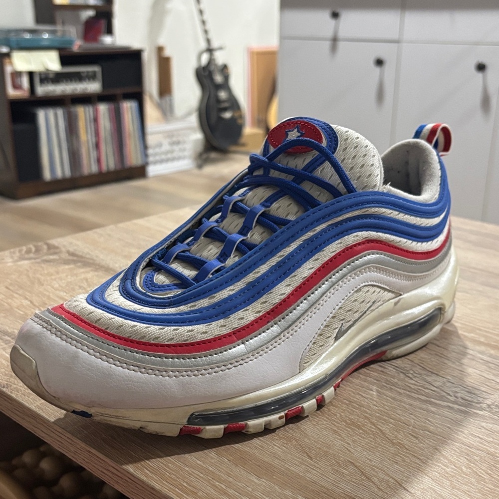 Nike Air Max 97 White with Red and Blue Accents